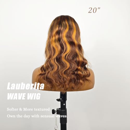 22 Inch 5x5 HD Lace Closure Wigs Human Hair Wear and Go Glueless Wigs Pre Plucked Pre Cut 180% Highlight Ombre Lace Front Wig 4/27 HD Honey Blonde Wig Human Hair
