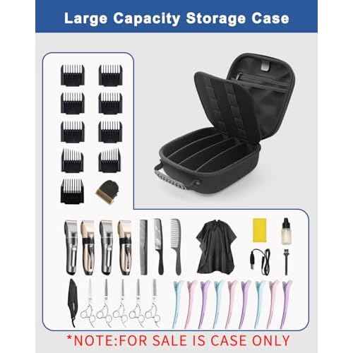 Krypthos Hard Travel Case for Hair Clippers & Hair Cutting Barber Supplies, Portable Clipper Storage Holder Organizer, Trimmer Storage Case for Barbers Supplies, Hair Cutting Razor Guard Grooming Kits