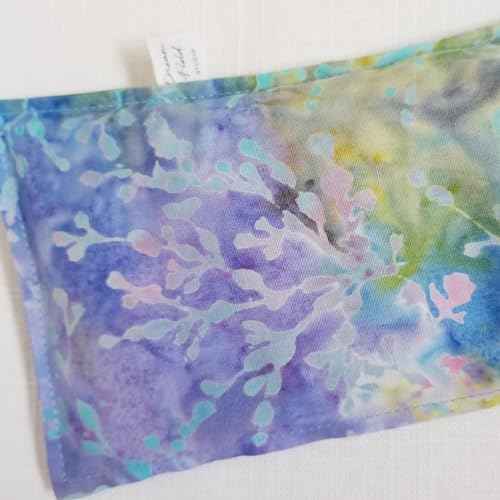Eucalyptus Eye Pillow - Sinus Pillow, Spa Day Gift, Migraine Relief, Get Well Gift, Minty Eye Pillow, Use Hot or Cold - Rainbow Batik