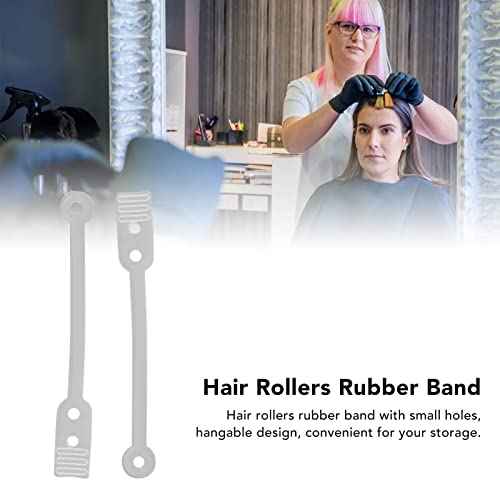 50pcs Rods Band, Hair Perm Rods Band,Hair Rollers Rubber Band, Reusable High Elasticit High Temperature Hangable Hair Perm Rods Band for Barber Shop