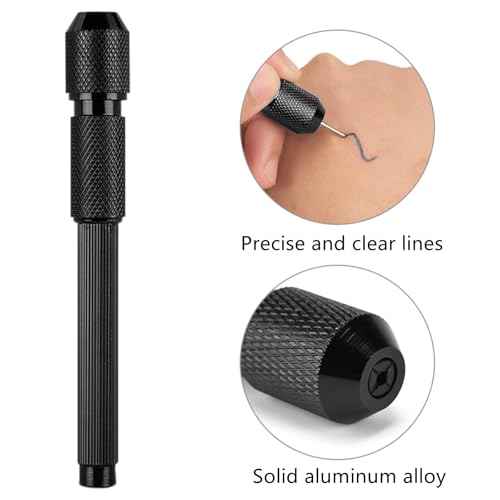 2 Pcs Empty Tattoo Markers Tattoo Pen Shells for Stencil Pen Outline Supply,Safe for Skin, Precision Design (Black Red)