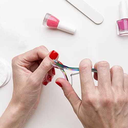 Cuticle Trimmer with Cuticle Pusher, SoHai Cuticle Remover Cutter Nipper and Triangle Cuticle Nail Pusher Peeler Scraper, Durable Dead Skin Clipper Manicure Pedicure Tools (Colorful)