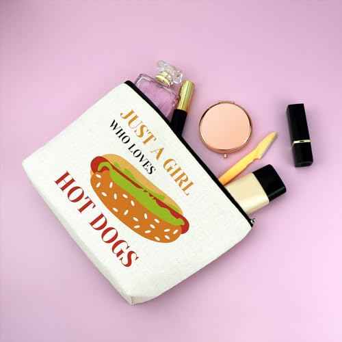 Mxrymvu Hot Dog Gifts for Women Makeup Bag Funny Hot Dogs Cosmetic Bag Food Lover Gift Christmas Birthday Present for Friend Sister Makeup Zipper Pouch