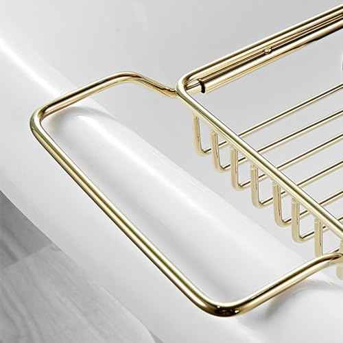 Stainless Steel Bathtub Caddy Tray, Expandable Bath Tub Tray Table, Adjustable Bathroom Tray, Bath Organizer Tub Shelf,Black,26.8~35.4in