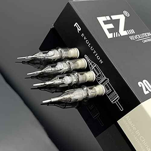 EZ Tattoo Cartridge Needles - 20Pcs #12 (5RL) Standard Round Liner Medium Taper Tattoo Needles Cartridges for Rotary Tattoo Machine Pen Gun - Revolution