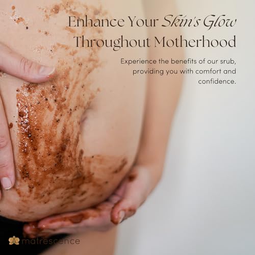 Matrescence Stretch Mark Relief Refining Exfoliating Belly Scrub (8oz/118ml) | Spa-Quality Maternity Skin Treatment | Pregnancy-Safe Skincare Made for Mom | Renewing Skin Essentials for Mom