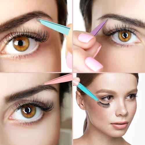 7pcs Eyebrow Tweezers Kit for Women Precision Plucker with Brow Scissors & Razor & Spoolie for Facial, Chin, Brow, Splinter and Ingrown Hair