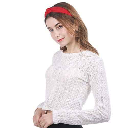 Funtopia Knotted Headbands for Women Girls, 9 Pcs Wide Plain Turban Headband Fashion Cross Knot Hair Bands with Solid Colors