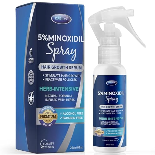 5% Minoxidil Hair Regrowth Spray : Minoxidil for Women Hair Growth Treatment, Minoxidil 5 percent for Men Beard Growth - 60ml