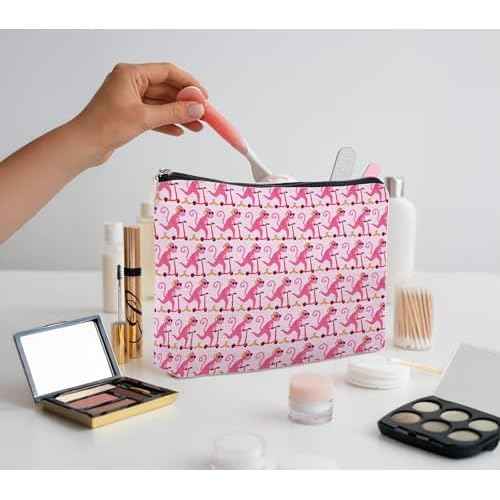 Preppy Stuff, Pink Preppy Makeup Bag Gifts for Women Girls Monkey Lovers Friend Daughter Sister Birthday Graduation Mother's Day Christmas Cosmetic Bag Travel Pouch