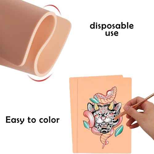 3MM Fake Tattoo Skin - 5pcs Tattoo Practice Skins Double Sides Professional Training Pad for Tattoos Training Depth Control Realistic Texture for Beginners to Professionals Tattoos Supplies