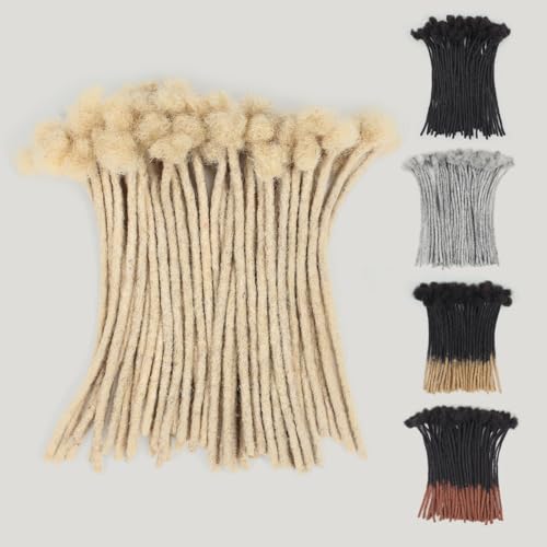12 inch 40 Strands Loc Extensions Human Hair, Real 0.6cm Width Human Hair Dreads Extensions for Man/Women Full Handmade Dreadlocks Can be Dyed(613)