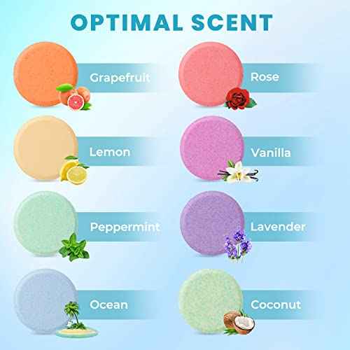 Shower Steamers 8 Pack Set Shower Bombs Tablets in Box with 8 Fragrances with Shea Butter for Self-Care & Relaxation, Idea for Mother's Day, Women and Men