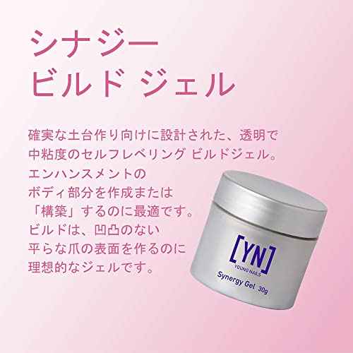 Young Nails Synergy Gel System, Building Gel - Hard Builder Gel, Superior Adhesion & Strength, Structured Nail Gel Builder - Build Gel, Clear, 30g