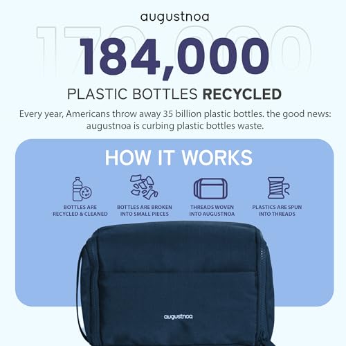 augustnoa Dopp Kit for Men | Travel Toiletry Bag with 11 Pockets & Expandable Side Compartments | Water-Resistant, Eco-Friendly Recycled Material | Compact, Lightweight & Perfect for Travel Essentials