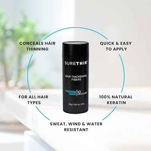 SURETHIK Hair Fibers, 30g (Dark Brown), Fills Thinning Hair for Visibly Fuller Look, Conceals Bald Spots, Natural Look, For Men & Women