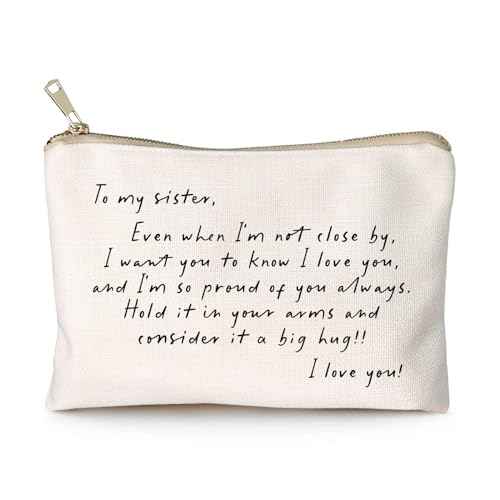 To My Sister, Sister Long Distance Gift, Sister Birthday Gift From Sister Makeup Bag, Cosmetic Bag For Sister, Sister Apart Gift, Gift For Sister, Christmas Gifts Idea