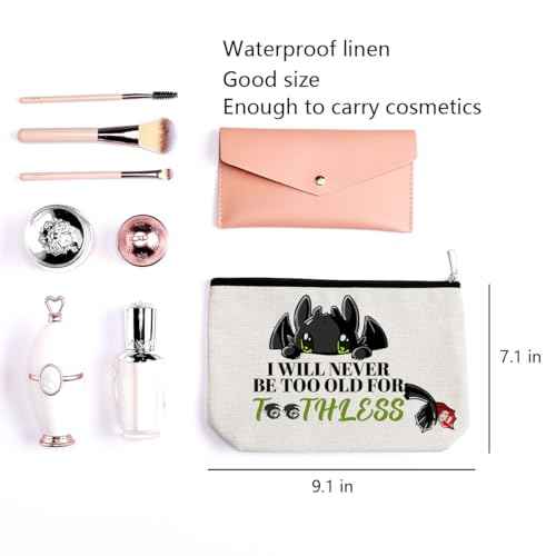 Dragon Anime Cosmetic Make up Bag Dragon Lover Gift Makeup Zipper Pouch Bag Anime Characters Lover Gift