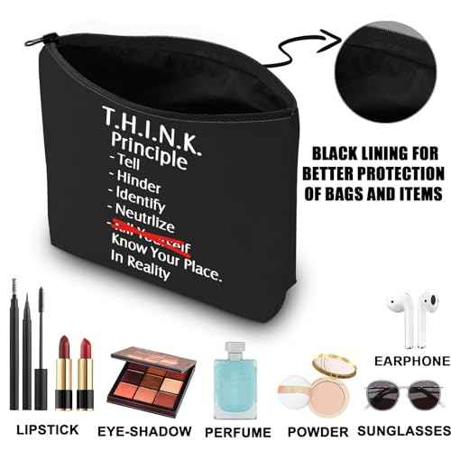 JNIAP Horror Web Series Makeup Bag Mandela Inspired Gifts T.H.I.N.K. Principle Mandela Horror Zipper Bag (Know Your Place mb)