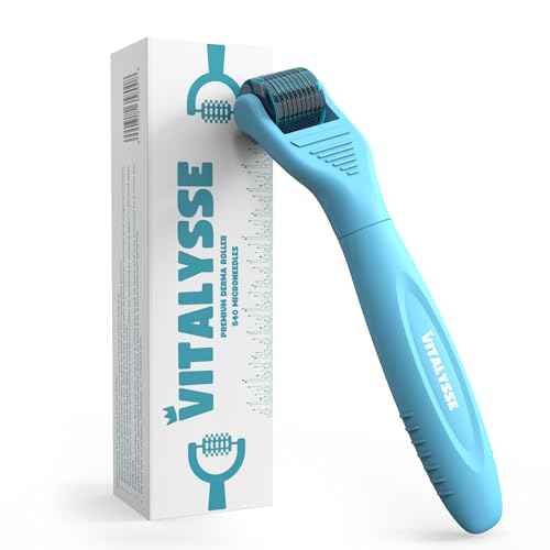 Under Eye & Face Derma Roller ? Vitalysse 0.25mm Titanium Microneedling Tool for Dark Circles, Puffy Eyes, Fine Lines? CE & RoHS Certified, Replaceable Head - Safe for Delicate Skin