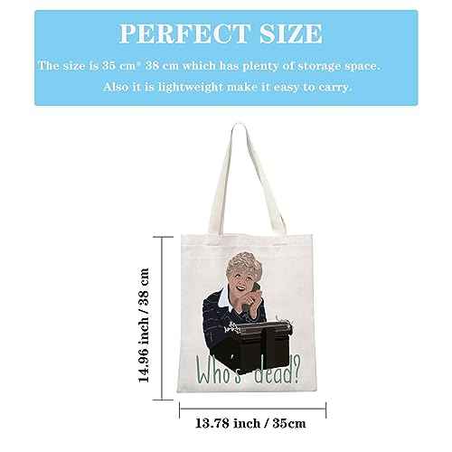 Murder TV Show Inspired Gift TV Murder Mystery Series Gift Jessica Fan Present Who¡¯s Dead Tote Bag (Who¡¯s Dead Tote)