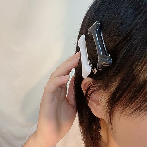 4 Pcs Dog Bone Hair Clips Black/White Hairpins Halloween Christmas Decorative Hair Clips Cosplay Costume Hair Accessories for Women Girls