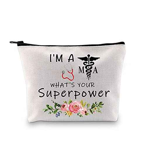 Ma Gift Medical Assistant Graduation Gift Med MA Inspiration Cosmetic Bag I'm A MA What's Your Superpower (I'm A MA Bag)