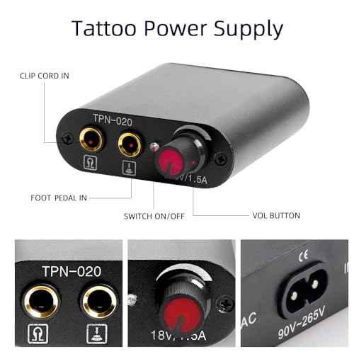 Tattoo Kit,Tattoo Gun Kit for Beginners Rotary Tattoo Machine Pen Kit with 10pcs Cartridges Needles,Rotary Tattoo Machine Kit with 7 Colors Tattoo Inks for Tattoo Artist Tattoo Supplies