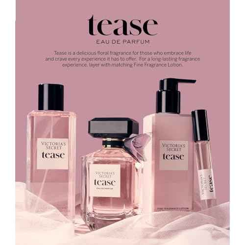 Victoria's Secret Tease Eau de Parfum Travel Spray, Notes of White Gardenia, Anjou Pear & Black Vanilla, Mini Perfumes for Women (0.23 oz)