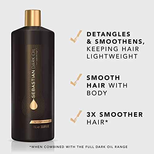Sebastian Professional Dark Oil Lightweight Conditioner | Infused with Jojoba & Argan Oil for Silky, Smooth Conditioned Hair