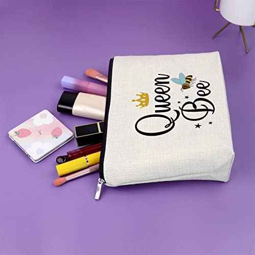 Sazuwu Bee Themed Gifts for Women Makeup Bag Bee Lover Gifts for Friend Beekeeper Birthday Gifts Cosmetic Bag Honeybee Gifts Christmas Thanksgiving Gifts for Bee Lover Cosmetic Travel Pouch