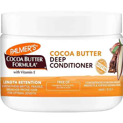 Palmer's Cocoa Butter & Biotin Length Retention Deep Conditioner, Strengthen, Nourish and Restore Elasticity and Shine, Suitable for All Curly Hair Patterns 8.5 Ounce