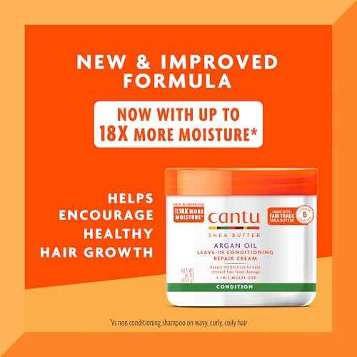 Cantu Argan Oil Leave in Conditioning Repair Cream, 16 Ounce