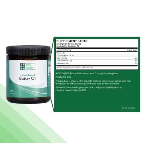 Green Pasture Concentrated Butter Oil Liquid - 6.4 fl. oz. - CLA- Vitamin A (6.4 fl. oz.)