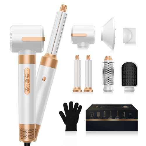 7 in One Blow Dryer Brush, Negative Ion Hair Dryer Brush Set Upgrade Hot Air Brush Air Styler Curling Wrap Air Curler, Curling Iron Hair Styling Tools As A Gift for Straight/Curl/Drying/Smoothing