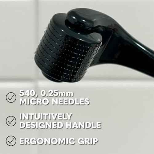 Beard Club Derma Roller & Beard Growth Oil - Microneedling Roller with 540 Titanium Coated Microneedles & Cedar, Sandalwood Beard Oil