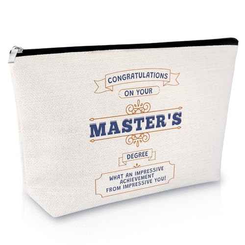 Sfodiary Masters Degree Graduation Gift Masters Degree Makeup Bag College University Graduation Gifts for Daughter Her Nurse Niece Friends Cosmetic Bag Zipper Travel Toiletry Pouch