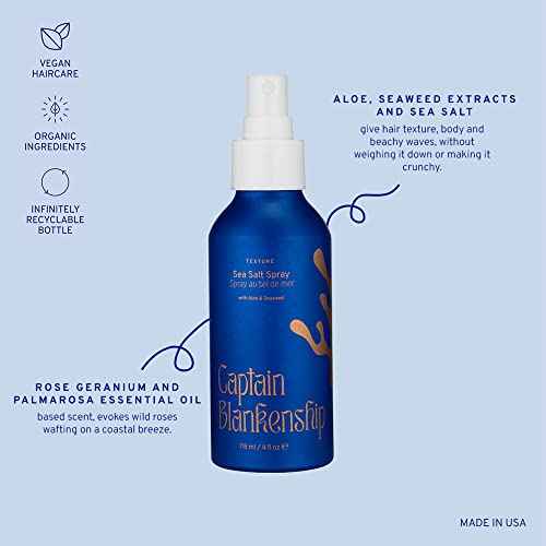 Captain Blankenship Texture Sea Salt Hair Spray | Adds Volume, Texture & Natural Waves | Color-Safe, Organic, Sulfate-Free, Vegan Haircare - 2 oz