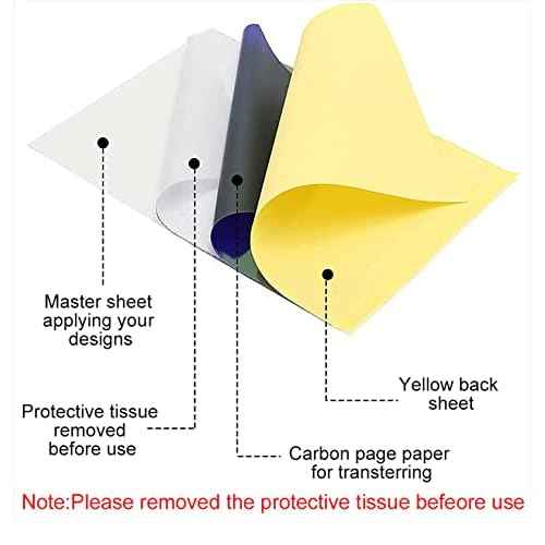 Tattoo Practice Skins with Transfer Paper - 30Pcs Tattoo Fake Skin and Stencil Paper Kit Including 10Pcs Blank Tattoo Skin Practice 8¡¿6in and 20Pcs Thermal Stencil Transfer Paper A4 Size 4 Layers