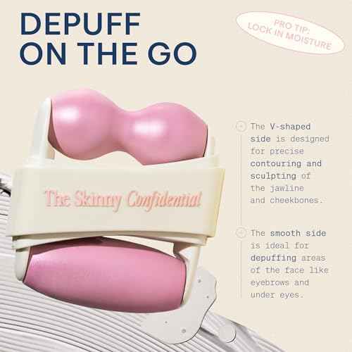 The Skinny Confidential Mint Ice Roller for Face - Compact Facial Skin Care Tools for Sculpting & Contouring - Cold Therapy Facial Rollers May Reduce Puffiness & Redness - Beauty Gifts for Women & Men