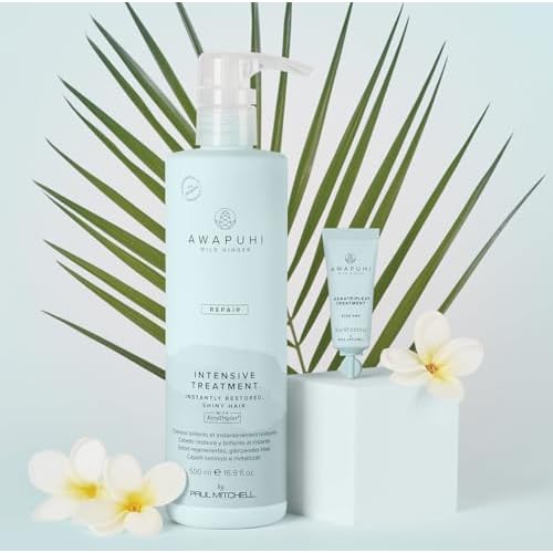 Awapuhi Wild Ginger by Paul Mitchell KeraTriplex Treatment (4-Pack), Ideal For Dry, Damaged + Color-Treated Hair
