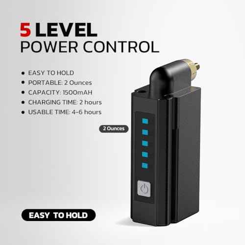 Wireless Tattoo Gun, Solong 1500mAH Tattoo Gun Wireless Tattoo Kit Professional Rotary Tattoo Machine for Beginners and Artists with Portable Tool Case