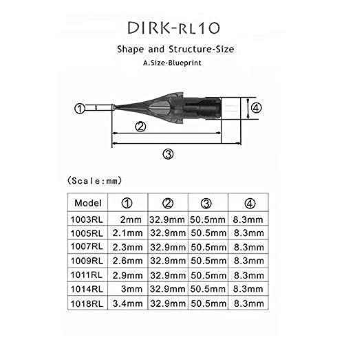 DIRK Tattoo Cartridges ? 20Pcs #Round Liner for Fine Detailing, Reliable (1207RL)