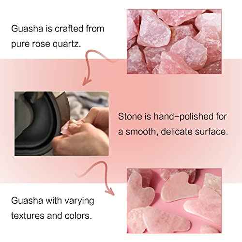 huefull Gua Sha Facial Tools for Face and Body ?Spa Gifts for Women, Natural Rose Quartz Guasha Tool for Face, Relieving Tension,Self Care Gift for Women & Men