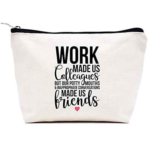 LIBIHUA Coworker Leaving Gifts Farewell Gift Going Away Present for Colleagues New Job Good Bye Present for Boss Women Her Friends Makeup Bag Cosmetic Bag Travel Pouch Work Made Us Colleagues