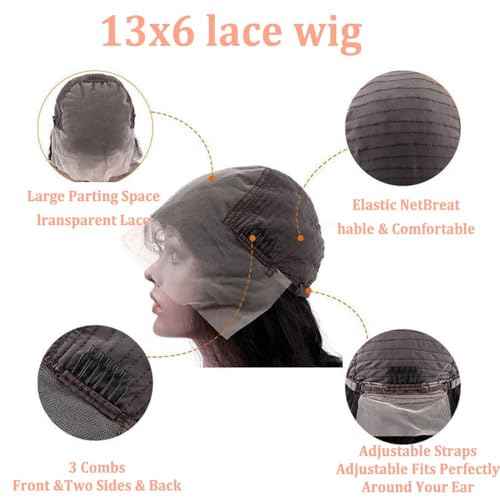 13x6 Reddish Brown Lace Front Wigs Human Hair HD Lace Front Wigs 180 Density Body Wave Frontal Wigs Human Hair with Baby Hair Colored Glueless Wigs 16 Inch