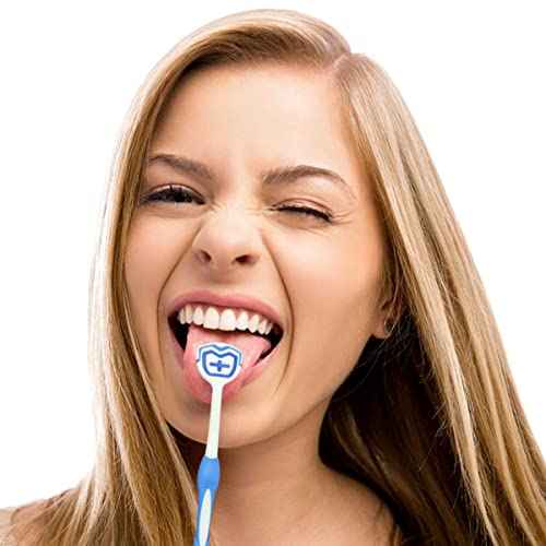 Tongue Brush, Tongue Scraper, Tongue Cleaner, Tongue Scraper Brush, Tongue Cleaner Brush, Tongue Brushes Helps Fight Bad Breath, 3 Tongue Scrapers, 3 Pack (Blue & Orange & Red)