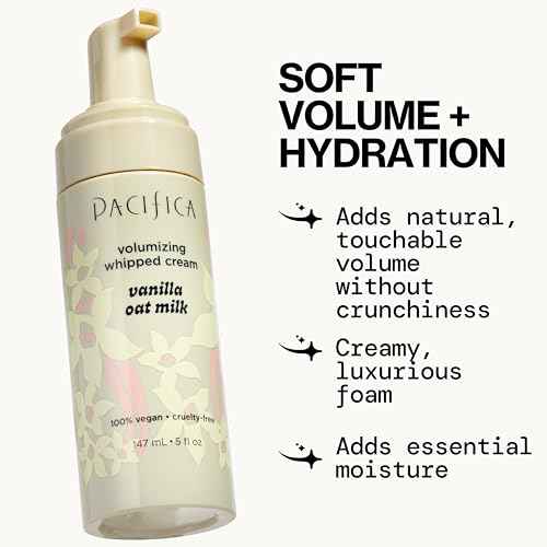 Pacifica Hair Mousse - Vanilla Oat Milk ? Light Hold for Soft Volume & Hydration with Touchable Hold, Delightful Vanilla Scent, Vegan & Cruelty-Free, 5 fl oz