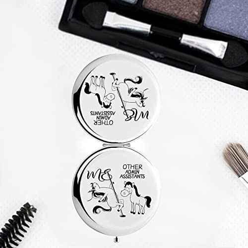 Christmas Gifts for Admin Assistants,Admin Assistants Zipper Makeup Bag Cosmetic Pouch,Assistants Travel Toiletry Pouch Organizer Bag,Admin Assistants Compact Mirror,Administrative Assistants Gift