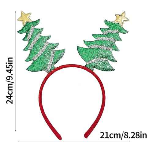 Christmas Tree Headband Glitter Xmas Tree Designs Merry Christmas Hair Band Green Hair Hoop Winter Hair Accessories Headdress for Women Girls Christmas Party Gift 1 Pack, One Size Fits Most